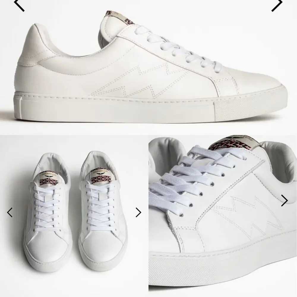 Zadig and Voltaire Low Top Flash Trainers Lighting Bolt Sneakers Unisex